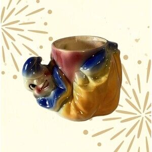Shawnee, Clown Planter, "U.S.A.-607" 3.25" Tall 5" Across Vintage